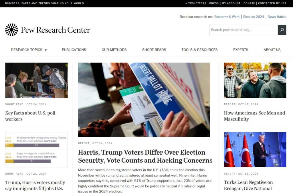 Pew Research Center's website